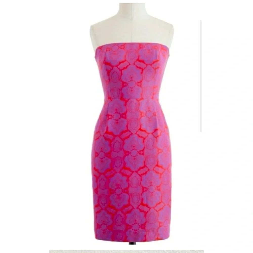 J. Crew‎ Ella Medallion Paisley Strapless Dress Size 4 NWT